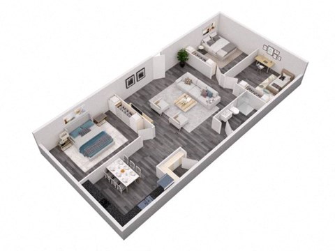 a floor plan of a house with a bedroom and a living room